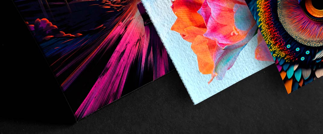 Elevate your art printing with Muzeo's innovative fluorescent technology in Scottsdale, AZ. Muzeo's cutting-edge printing services bring artwork to life with vibrant, fluorescent colors that captivate viewers. Choose from a wide variety of premium papers, including glossy paper, canvas, cotton rag papers, and more, to achieve the perfect look and feel for your prints. Plus, with our advanced technology, we can match 99% of the Pantone spot color book's hues, ensuring precise color accuracy. Whether you're creating posters, fine art prints, or promotional materials, Muzeo's expertise in Scottsdale, AZ ensures stunning results that stand out from the crowd. Trust Muzeo for exceptional art printing that leaves a lasting impression. Bright color prints. Fluorescent color prints.