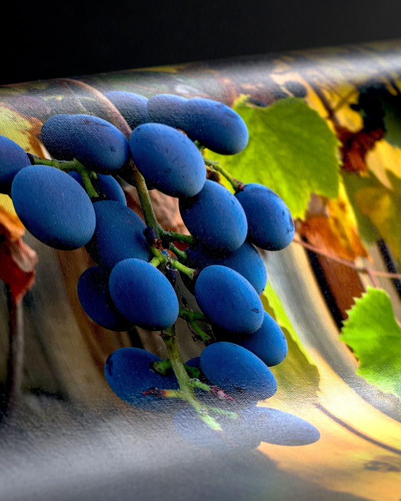 Canvas print with a gloss finish highlighting vibrant colors.<br />
